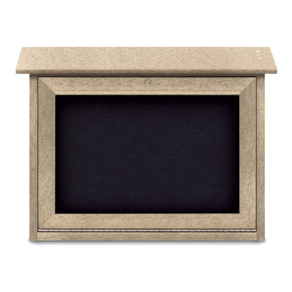 United Visual Products Outdoor Enclosed Combo Board, 48"x36", Black Frame/Black Porc & Surf UVCB4836ODB-BLKPORC-SURF - main